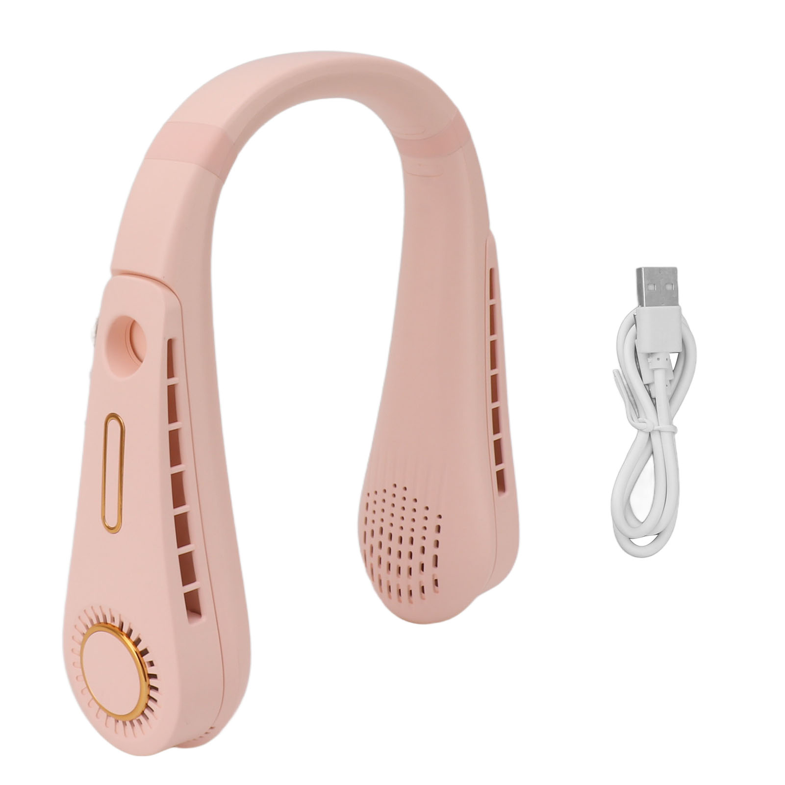 Nackenventilator Ohne Rotorblätter, Usb-ladefunktion, 5 Geschwindigkeitsstufen, Verstellbar, Tragbar, Zum Umhängen, Für Den Außenbereich, Pink