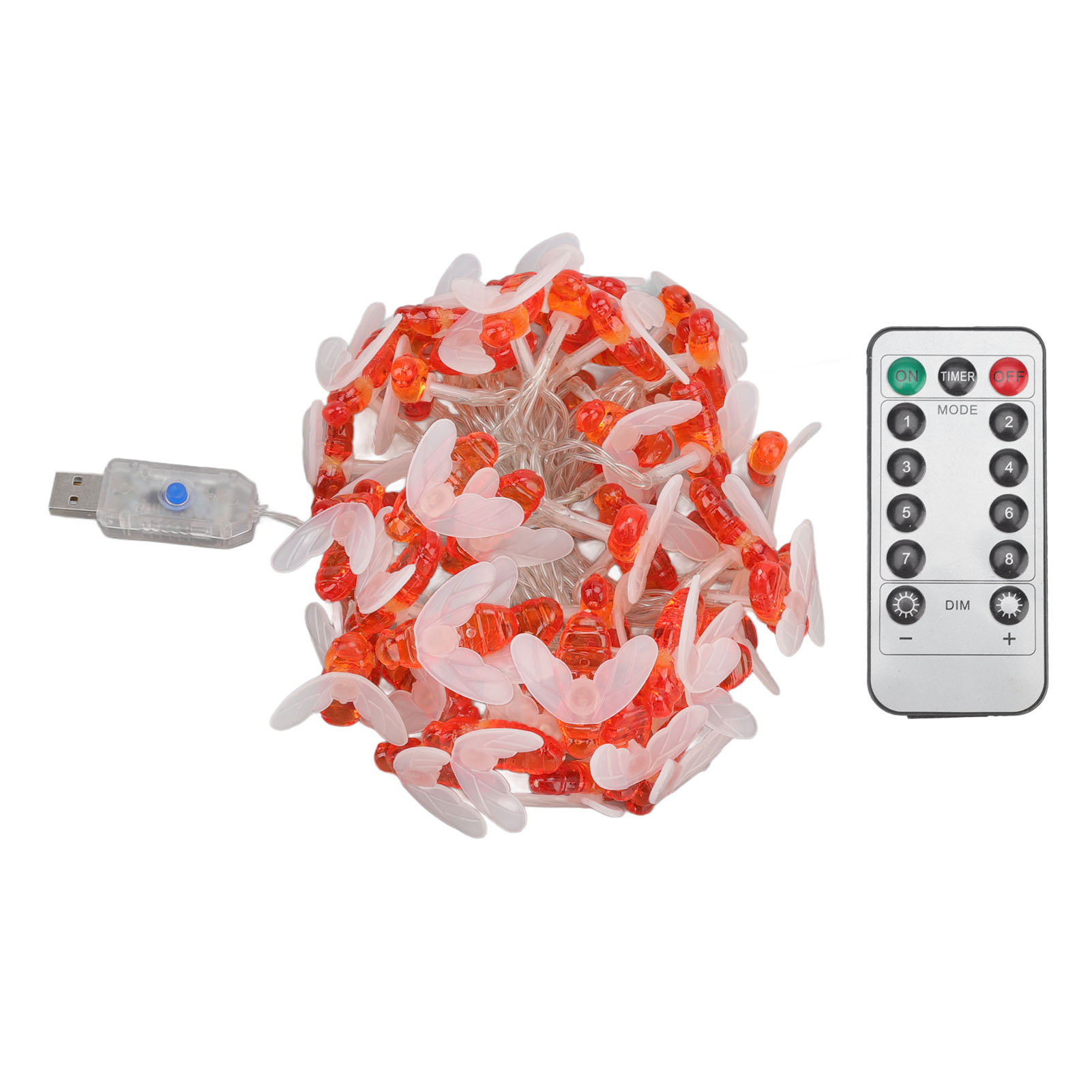 Led-lichterkette, Usb-betrieben, Wasserdicht, In Bienenform, Mit Fernbedienung