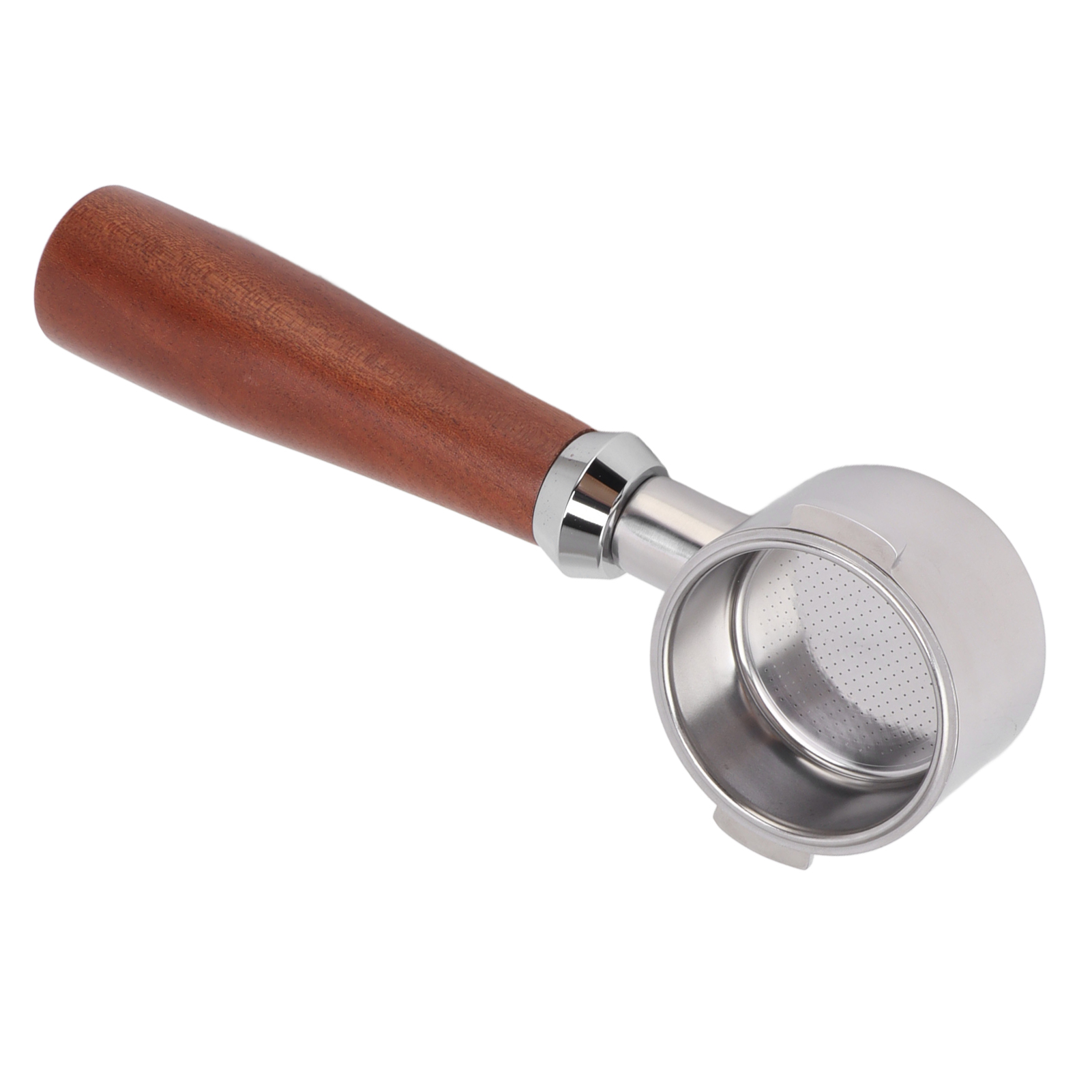 51-mm-kaffeemaschinen-siebträger Ohne Boden, Abnehmbarer Siebträger Mit 2 Ohren Und Kaffeepulveraufnehmer, Silber