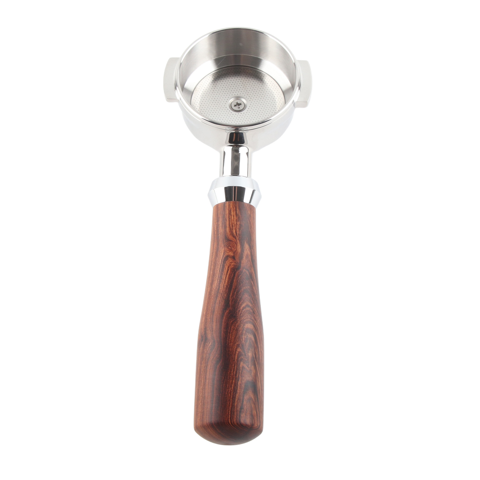 58-mm-siebträger Aus Edelstahl Für Kaffee Und Tee, Einzelauslauf, Mit Holzgriff, E-förmiger Ring, Thailändisches Rosenholz