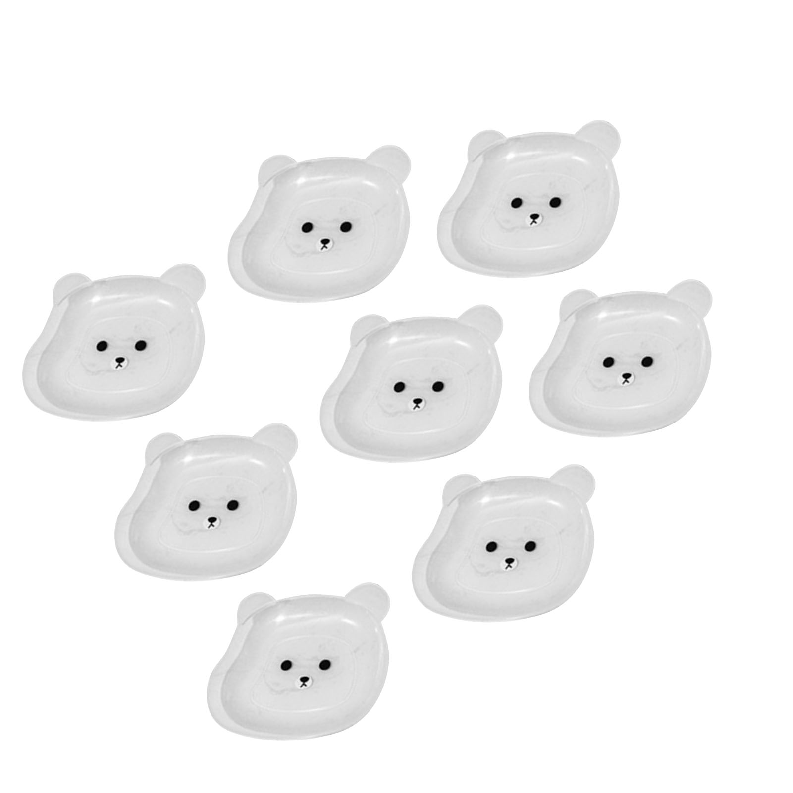 8-teiliges Set Saucenschalen Im Niedlichen Bären-cartoon-design Mit Glatten, Leuchtenden Farben. Transparente, Vielseitig Verwendbare Vorspeisenteller Für Partys, Abendessen Und Cafés. Inklusive Halte