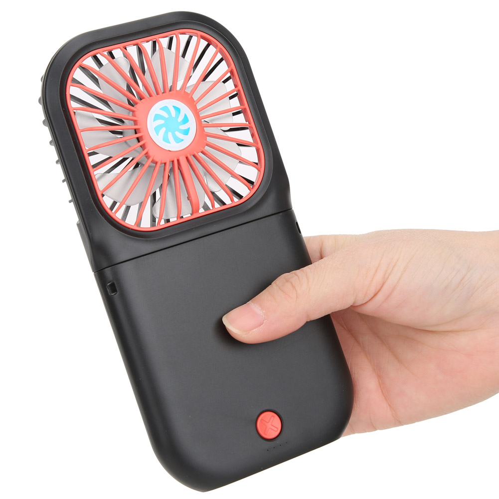 Tragbarer, Faltbarer Mini-ventilator Zum Aufhängen, Usb-aufladbar, Für Zuhause, Outdoor-sport, Schwarz