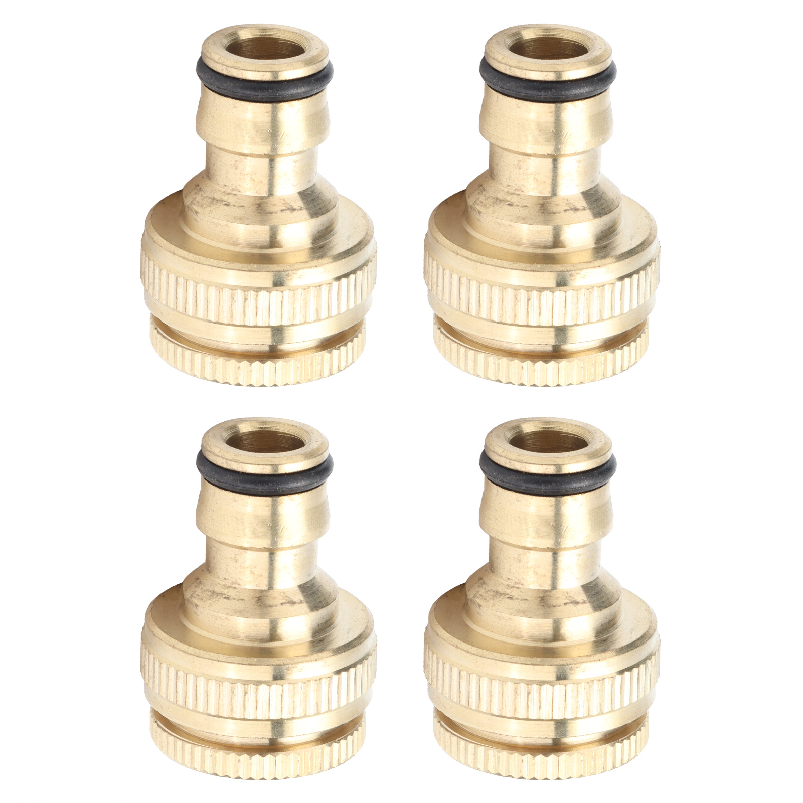 4-teiliges Set Wasserhahn-anschlussstücke Mit 1/2"- Und 3/4"-innengewinde Für Wasserleitungen, Messing-schlauchadapter