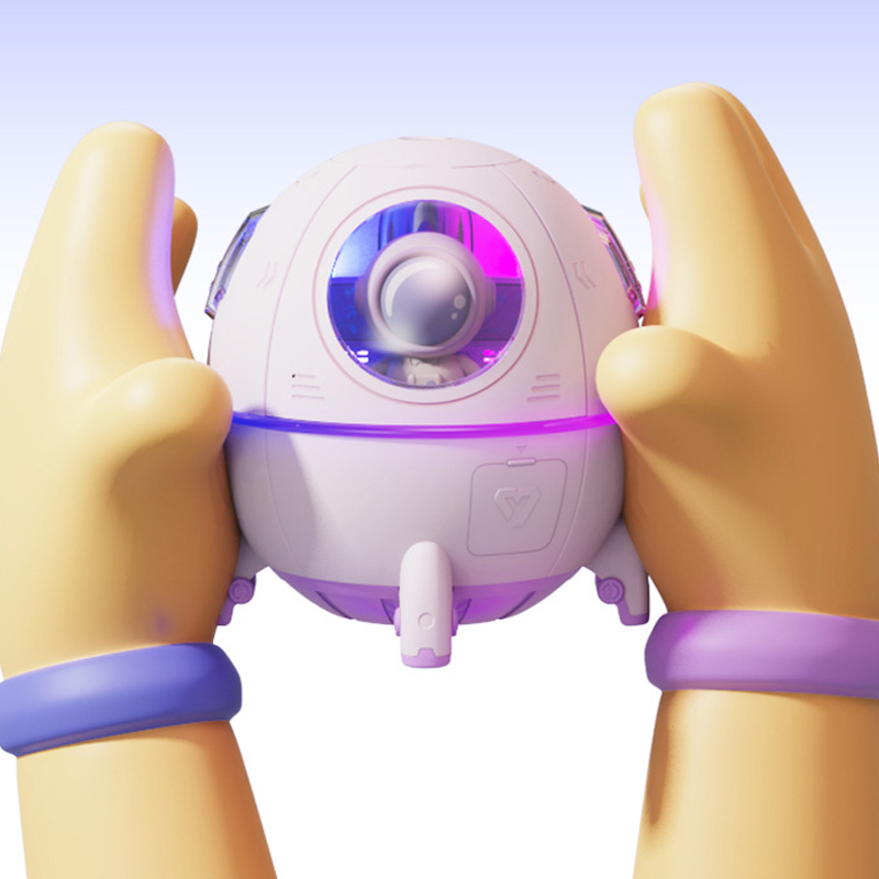 Luftbefeuchter Mit Farbigem Nachtlicht, Aromadiffusor Für Ätherische Öle, Raumkapsel, Großer Nebel, Mini-luftbefeuchter Für Schlafzimmer Und Büro, Rosa, Usb
