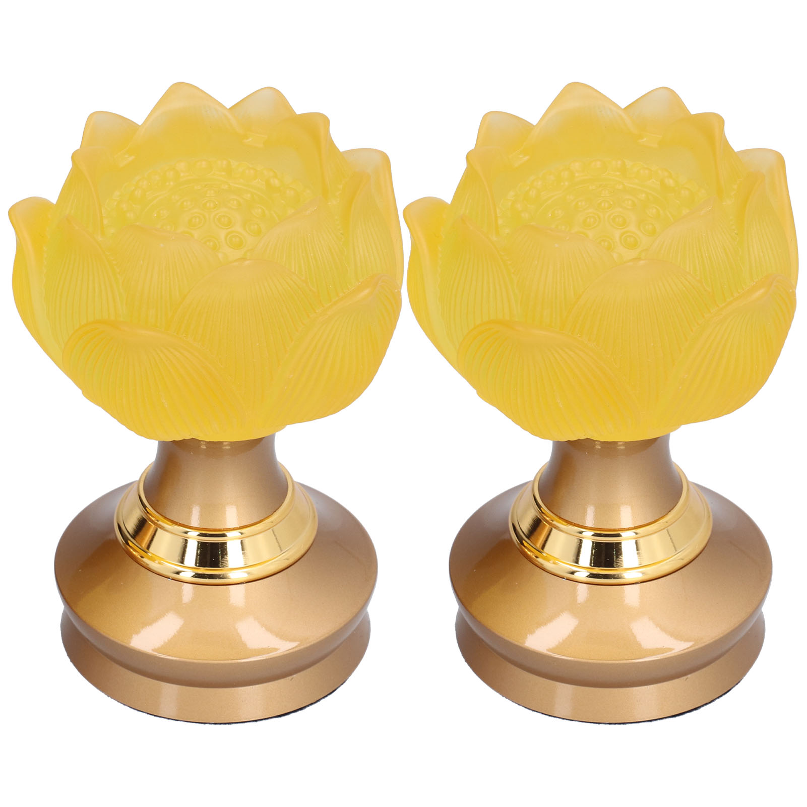 2er-set Led-buddha-lampen, Gelb, Verstellbar, Mit Blumenmuster, Eu-stecker (100–240 V)