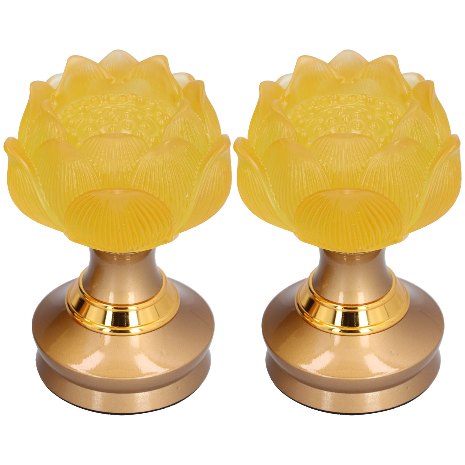 2er-set Led-lotus-buddha-lampen, Farbig Glasierte Imitation, Gebetslampen Für Zuhause, Meditation, Buddhistische Artikel, Eu-stecker, 100–240 V