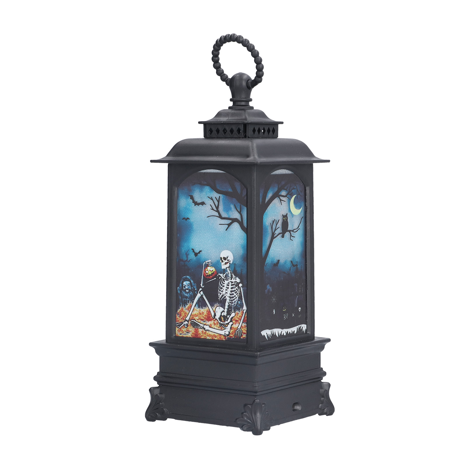 Halloween-laterne Led Flammenlos Exquisite Schöne Vintage Batteriebetriebene Halloween-lampe Totenkopf
