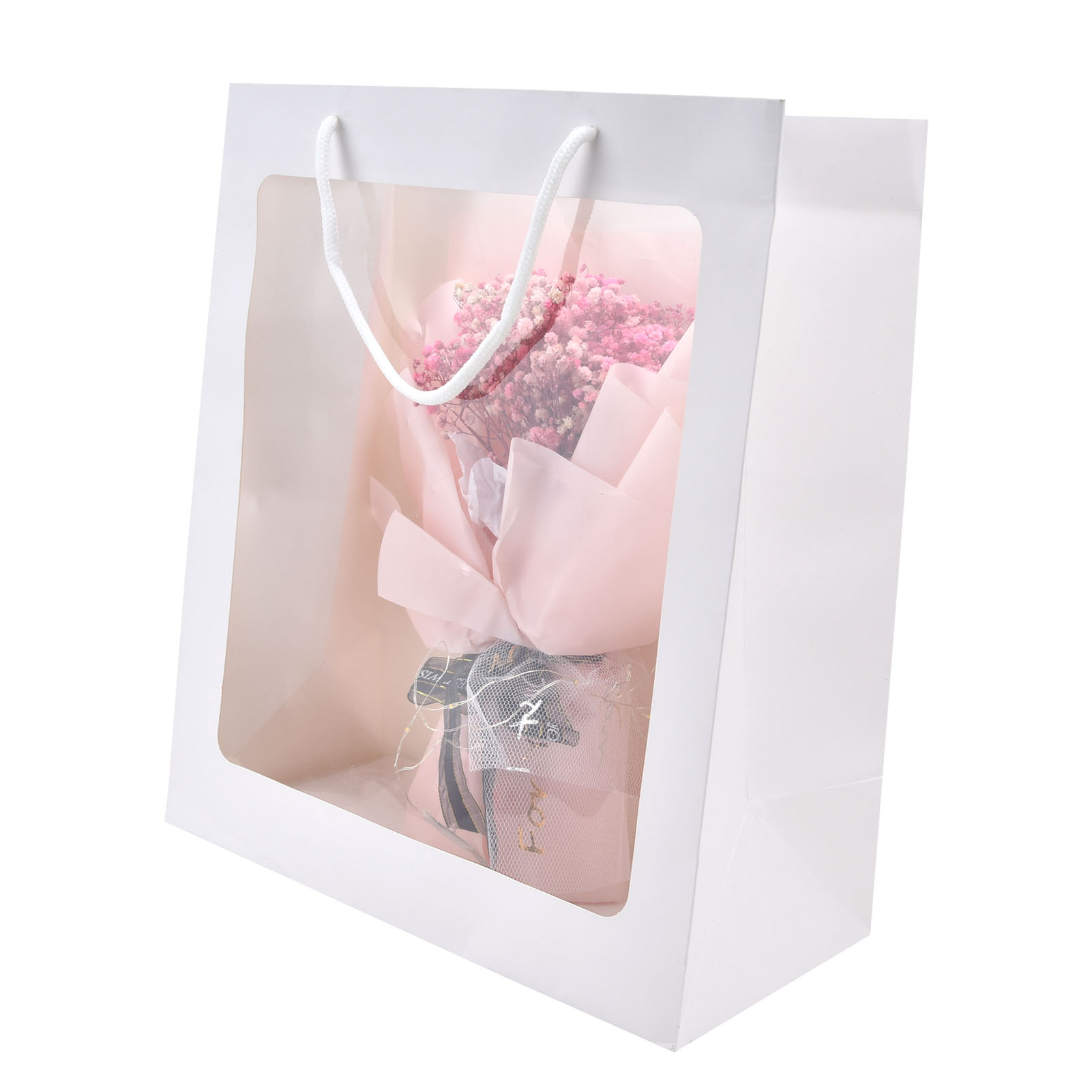 Valentinstag-geschenktüte, Blumenstraußtüte Mit Henkel, Transparente Blumentüte, Hochzeitsgeschenktüte