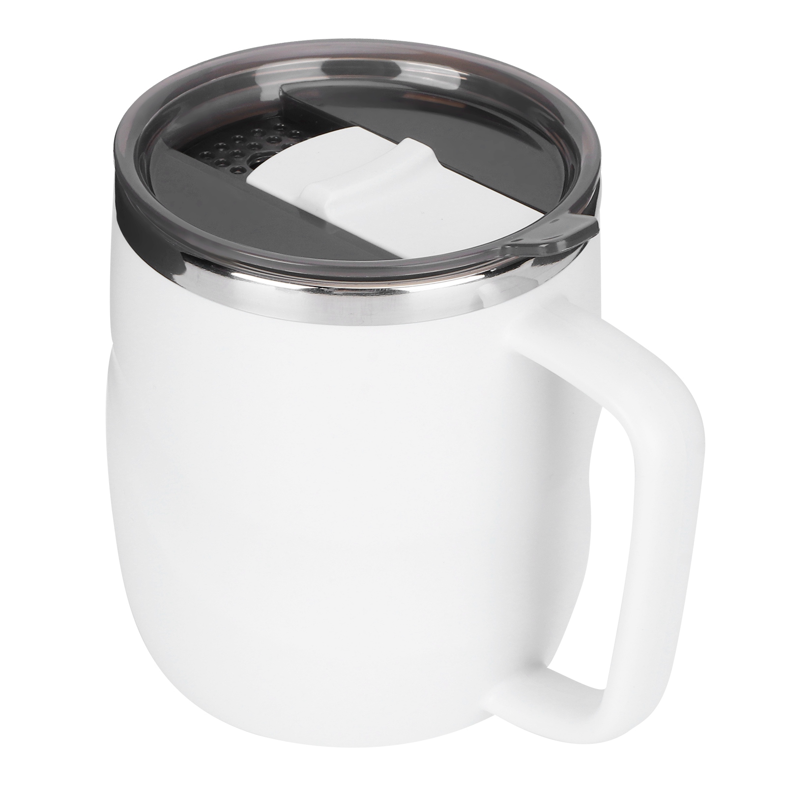 400-ml-kaffeebecher Aus Edelstahl, Hitzebeständig, Mit Deckel, Ideal Für Zuhause Und Büro, Tolles Geschenk (weiß)