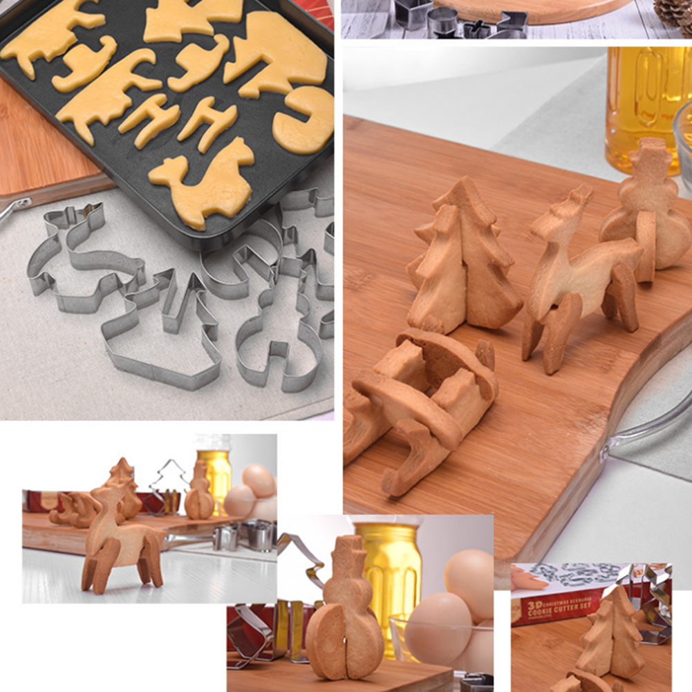18-teiliges Ausstechformen-set Aus Edelstahl Für Weihnachtsplätzchen, Diy-häuschen, Backwerkzeuge
