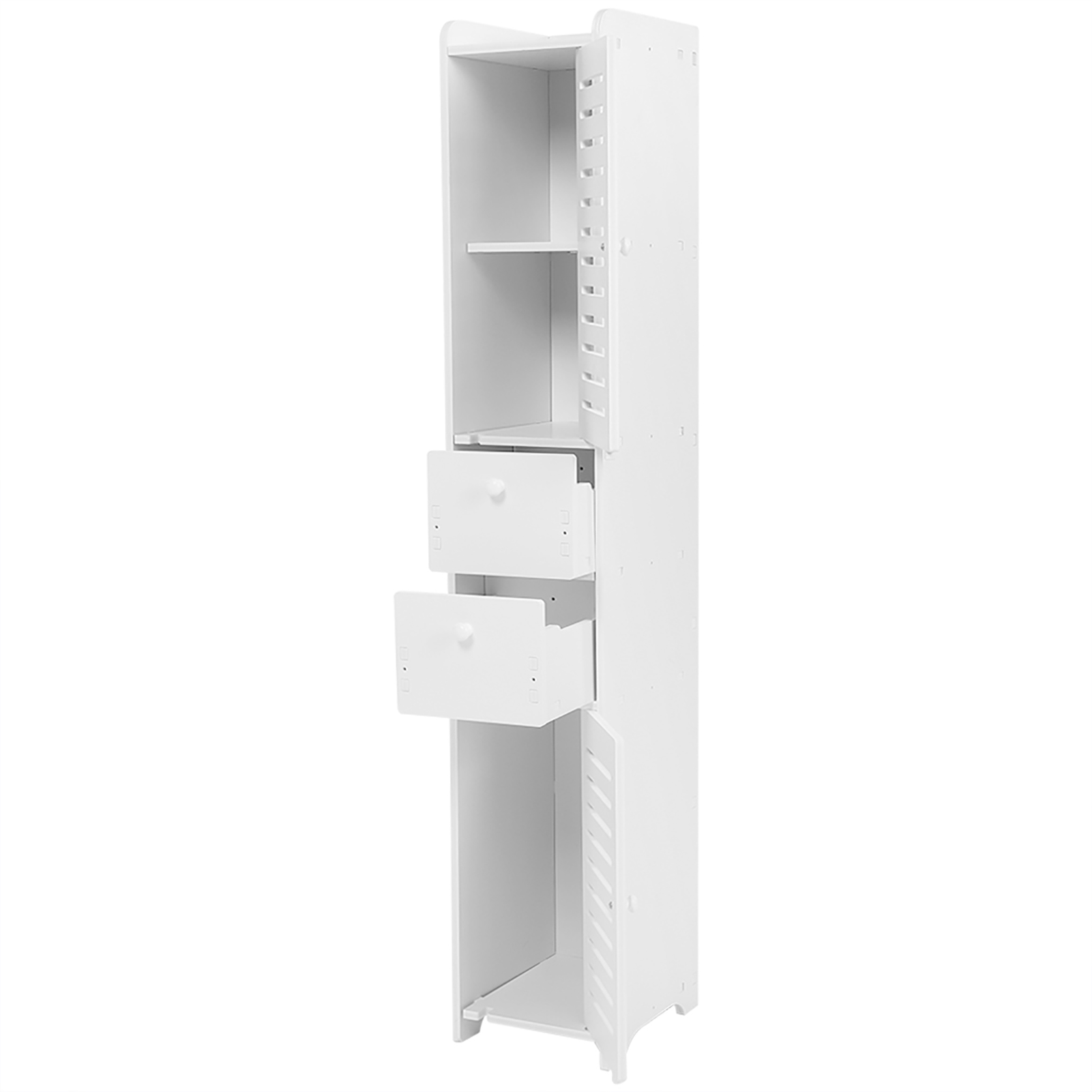 Eckschrank Aus Holz-kunststoff-platten, Badezimmer-regal, Modische Aufbewahrungsmöglichkeit, Raumorganizer