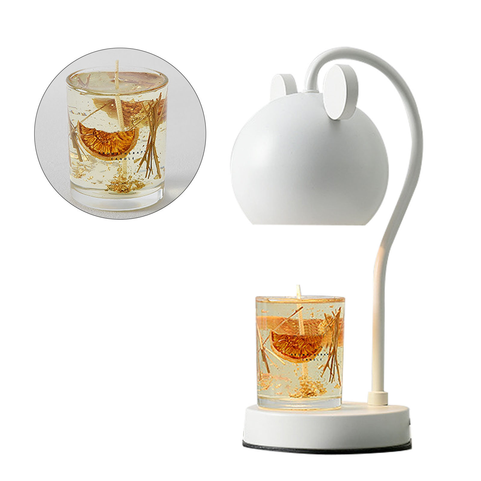 Duftkerzenwärmer-lampe, Dimmbar, Verstellbar, Modernes Und Hübsches Design Aus Eisen, Elektrische Aromakerzenwärmer-lampe Für Den Schreibtisch, Eu-stecker, Weiß