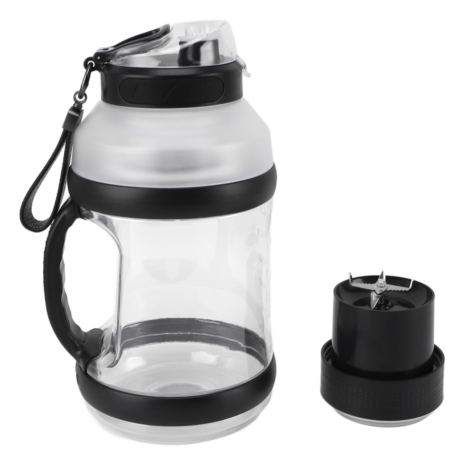 Tragbarer 2-liter-sportmixer Mit 6 Klingen, 18.000 U/min, 4.000 Mah, Typ-c-akku, Ideal Für Reisen, Shakes Und Smoothies, Schwarz