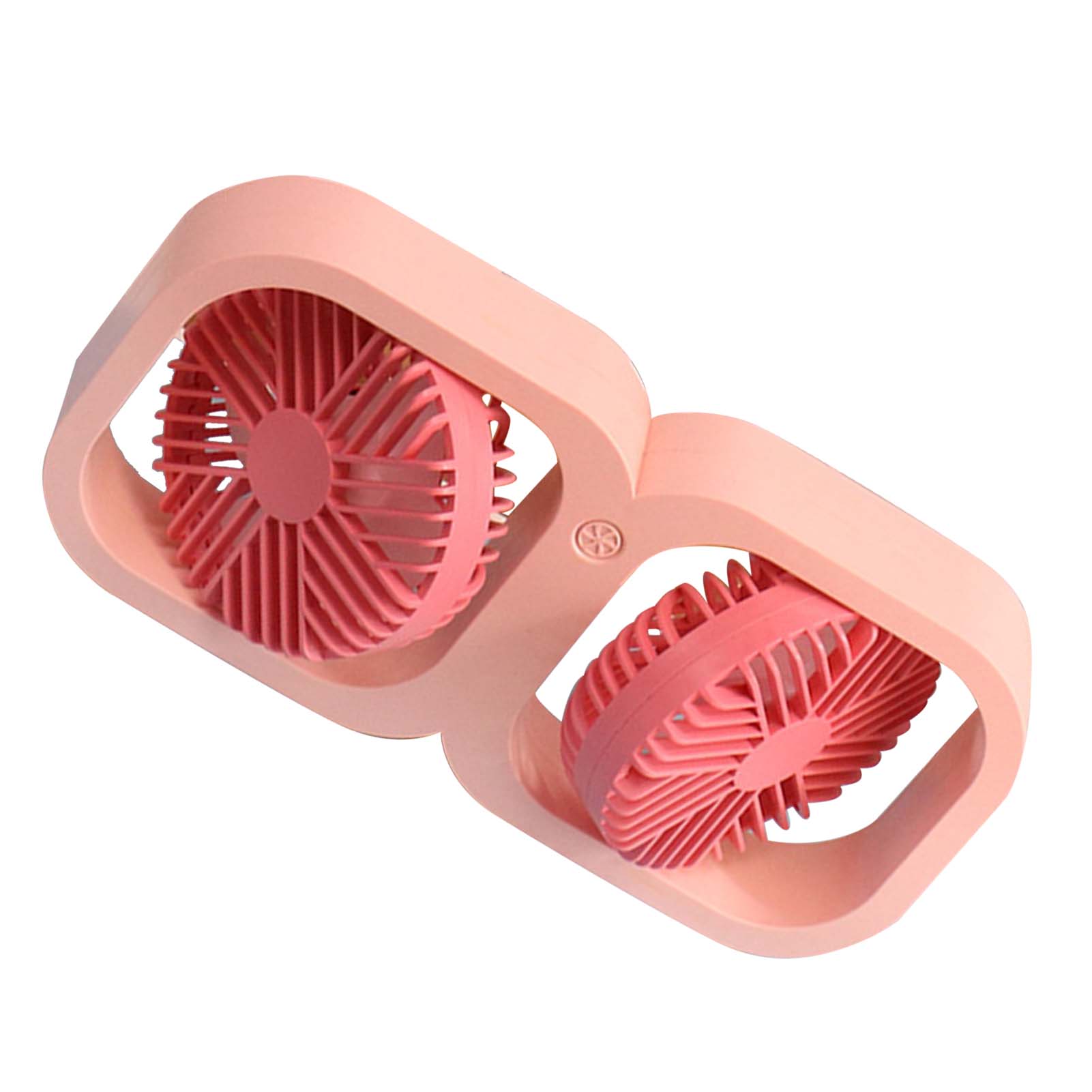 Doppelkopf-tischventilator Mit 2 Geschwindigkeitsstufen, Usb-anschluss Und Akku, Ideal Für Büro, Schlafzimmer, Studentenwohnheim, Klassenzimmer, Sommergeschenk, Pfirsichrosa