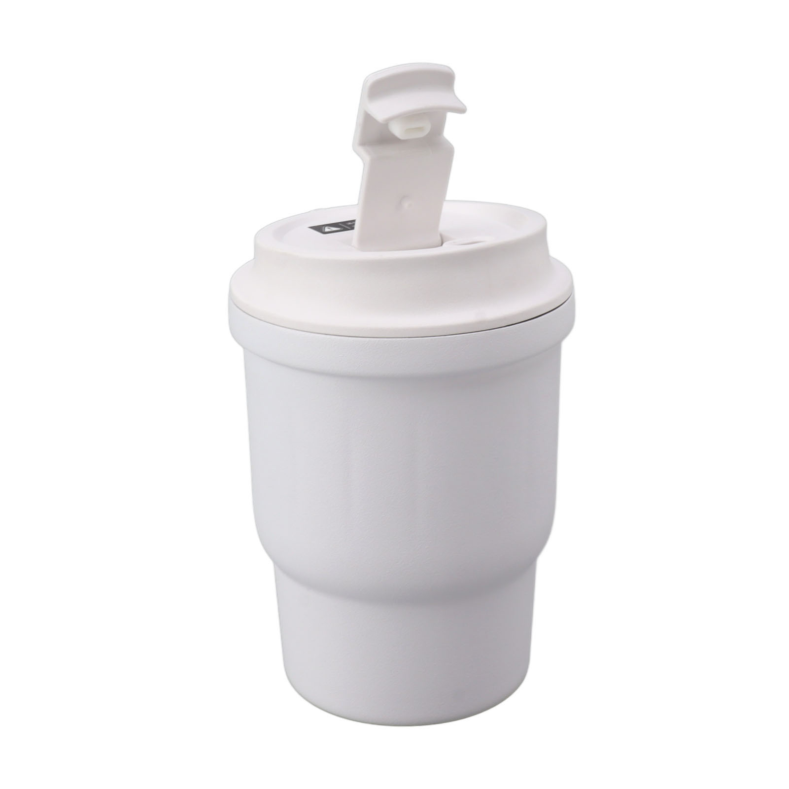Metall-kaffeebecher 450 Ml, Weiß, Lebensmittelechtes Silikon, Doppelwandig, Rutschfest, Edelstahl, Ideal Für Camping, Reisen Und Auto