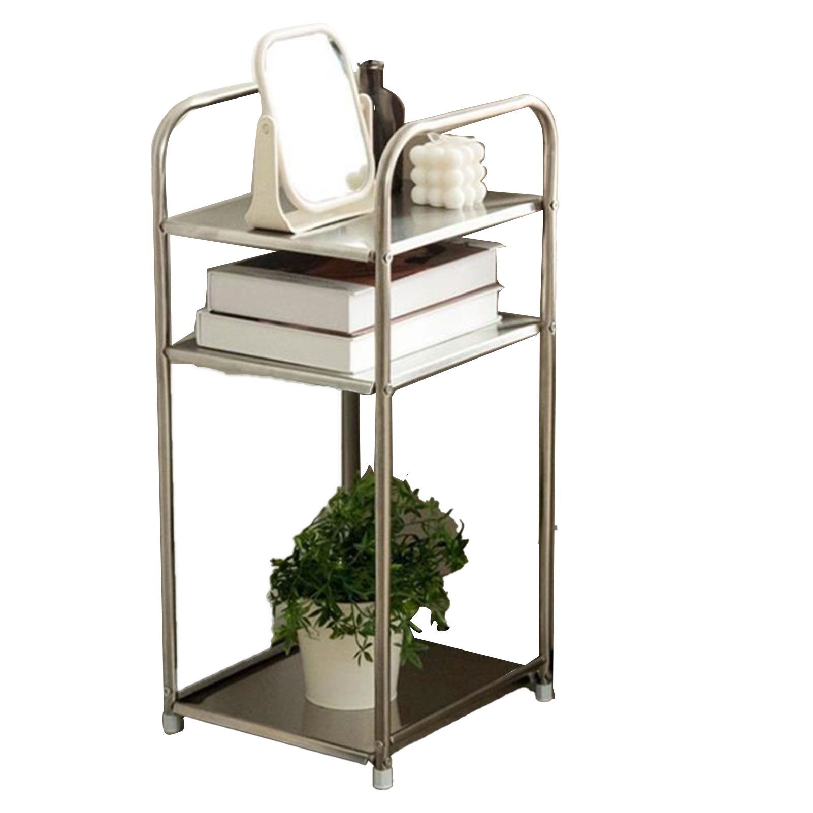 Badezimmer-standregal Im Minimalistischen Stil, Große Tragfähigkeit, Hohe Belastbarkeit, 3-stöckiges Edelstahl-badezimmerregal