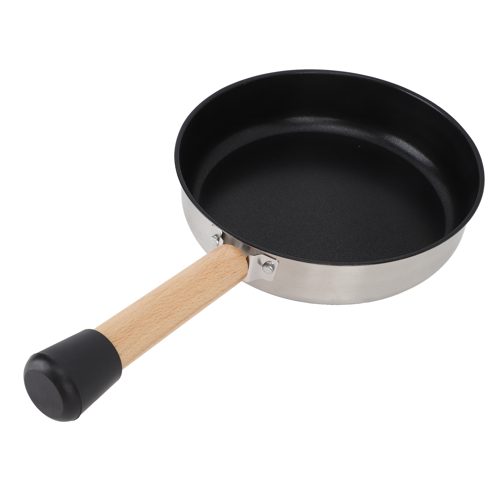 Bratpfanne Aus Edelstahl 304, Antihaftbeschichtet, Tragbar, Mit Holzgriff Und Aufbewahrungstasche, Für Herdplatten, Ideal Für Camping Und Picknicks