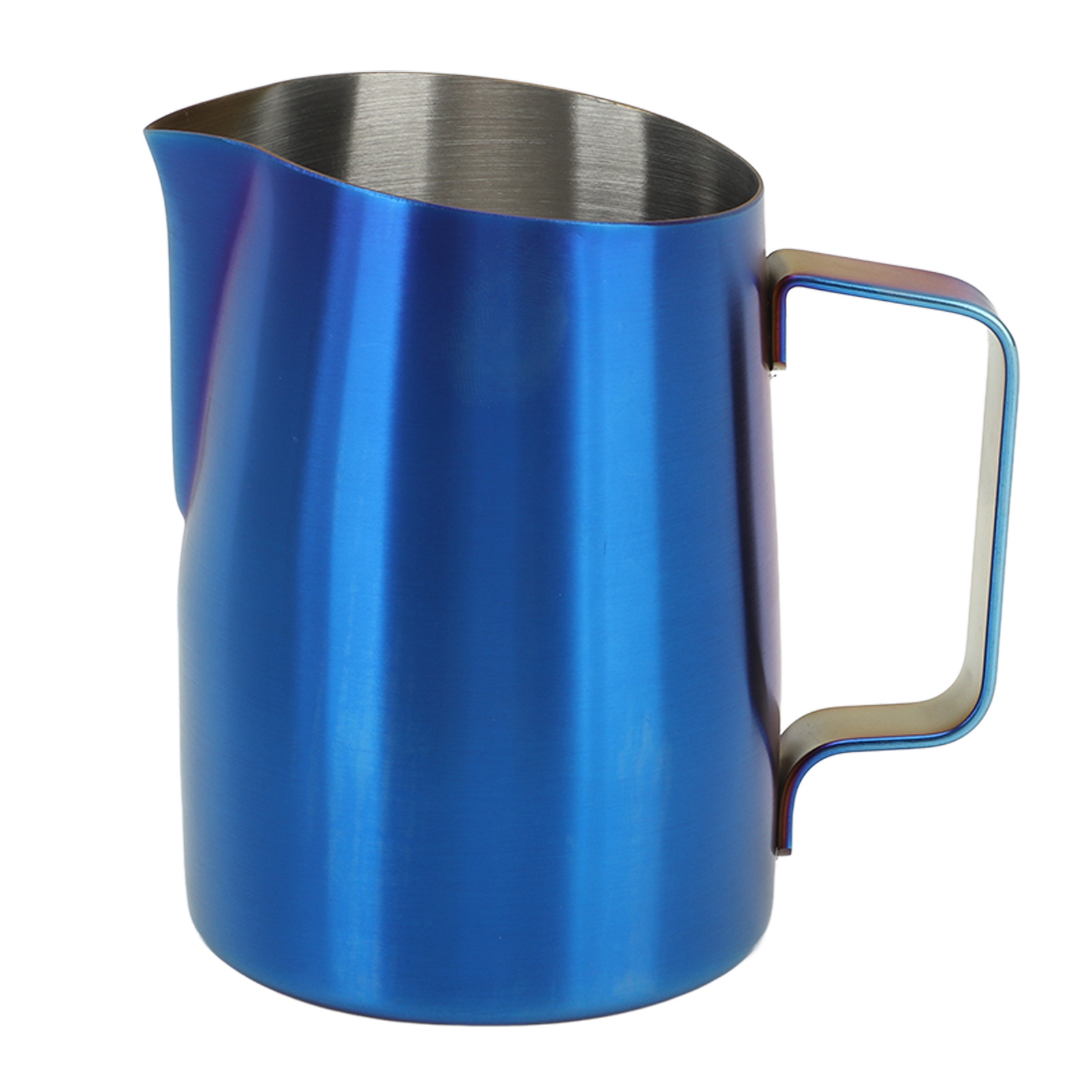 Milchaufschäumer-dampfbecher, Abgeschrägtes Design, Titanblau, Kaffeemilchaufschäumer-becher Für Milchaufschäumen Und Latte Art, 600 Ml