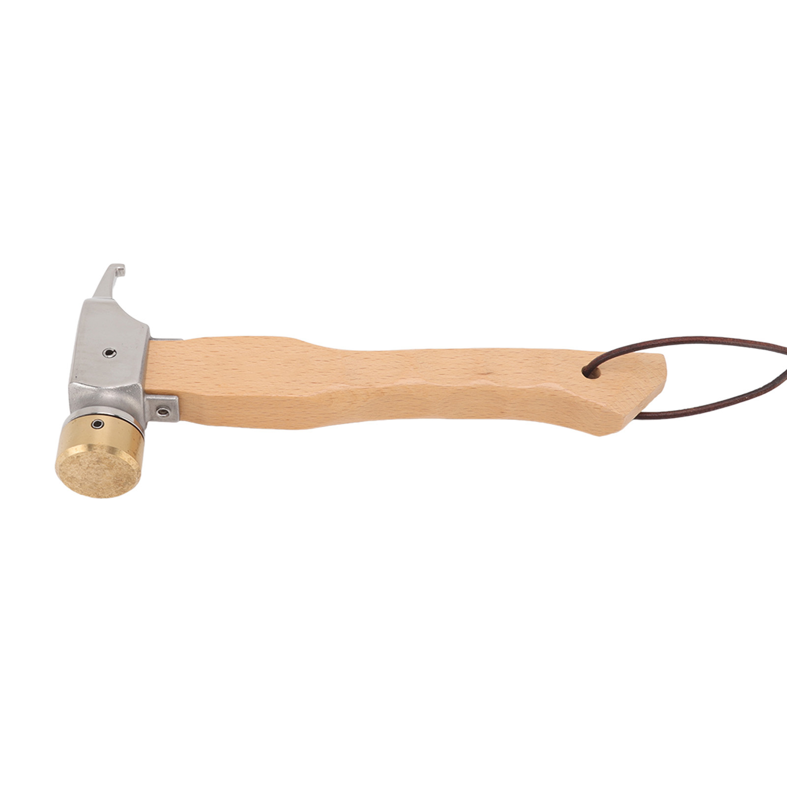 Campinghammer Mini-hammer Mit Holzgriff Und Lochkopf, Tragbarer Multifunktionshammer Mit Trageschlaufe, Kupfer, Edelstahl