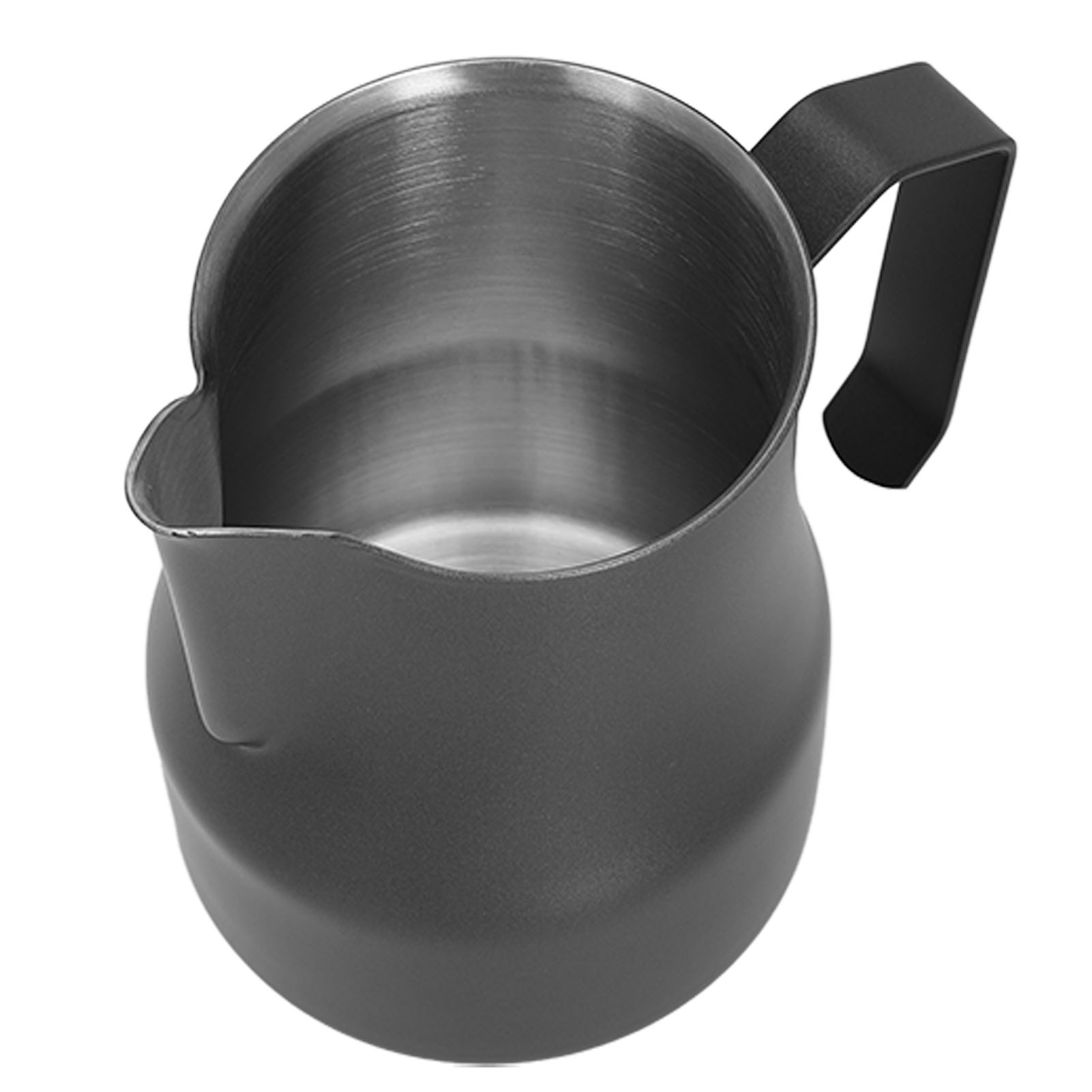 Milchaufschäumkännchen, Kaffeedampfkännchen, Edelstahl 304, Milchaufschäumerbecher, Olecranon-auslass, Schwarz, 450 Ml