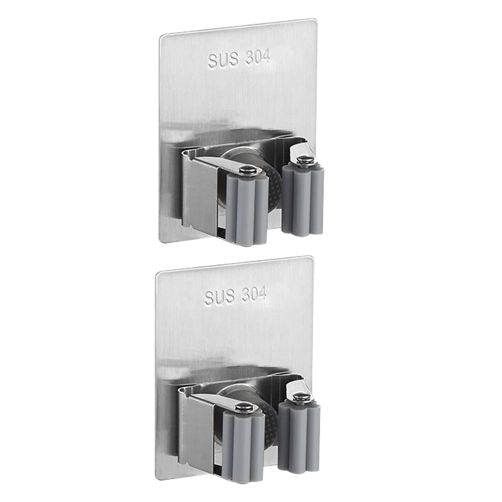 2 Stück Edelstahl-besen- Und Mopphalter Zur Wandmontierten Befestigung (bohrfrei) Für Zuhause, Bad, Küche, Garten Und Garage