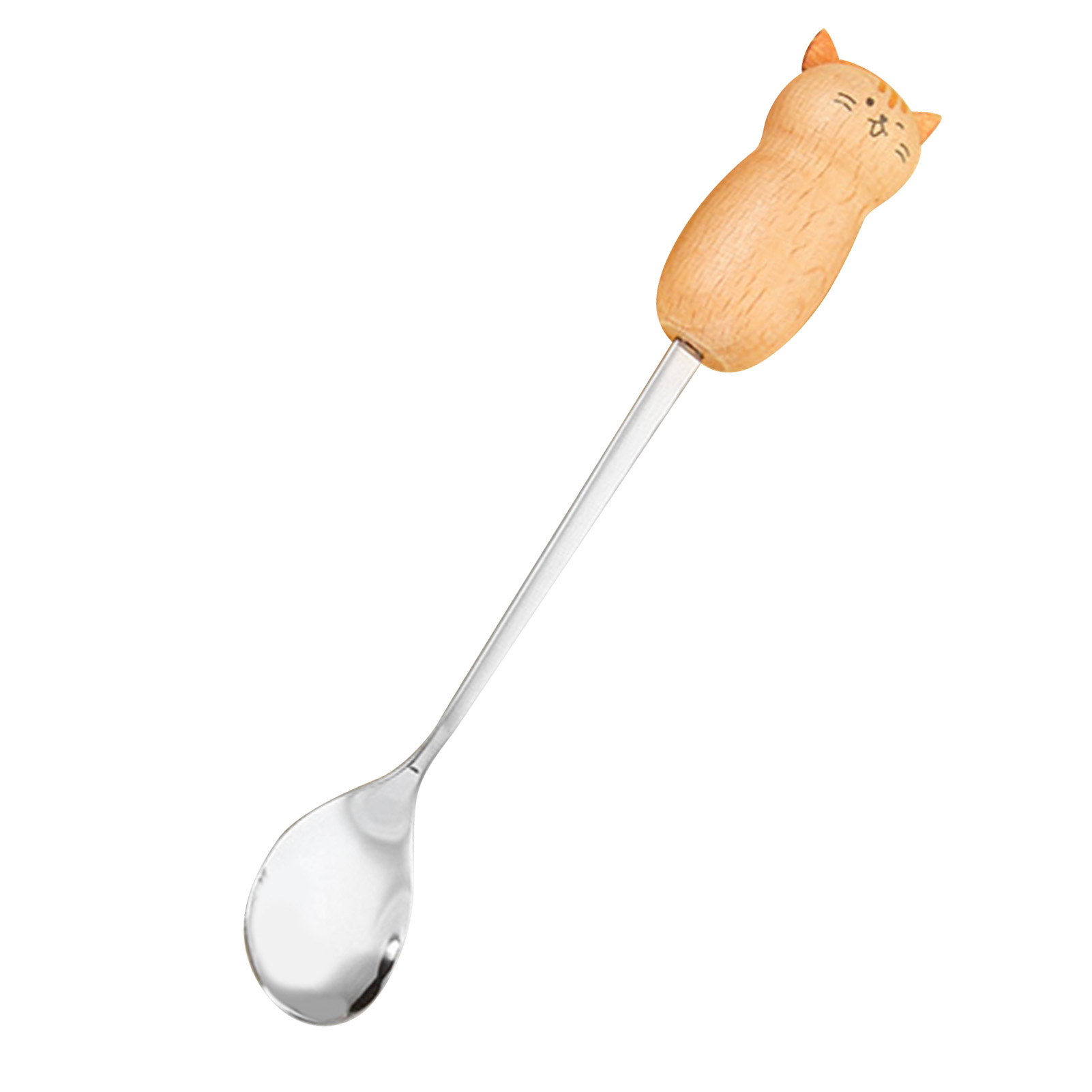 Kaffeerührlöffel Aus Edelstahl, Kreativ Gestaltet Mit Niedlichen Cartoon-motiven Für Kinder, Ideal Zum Umrühren Von Eiscreme Und Desserts, Spülmaschinenfest, Mit Katzenmotiv