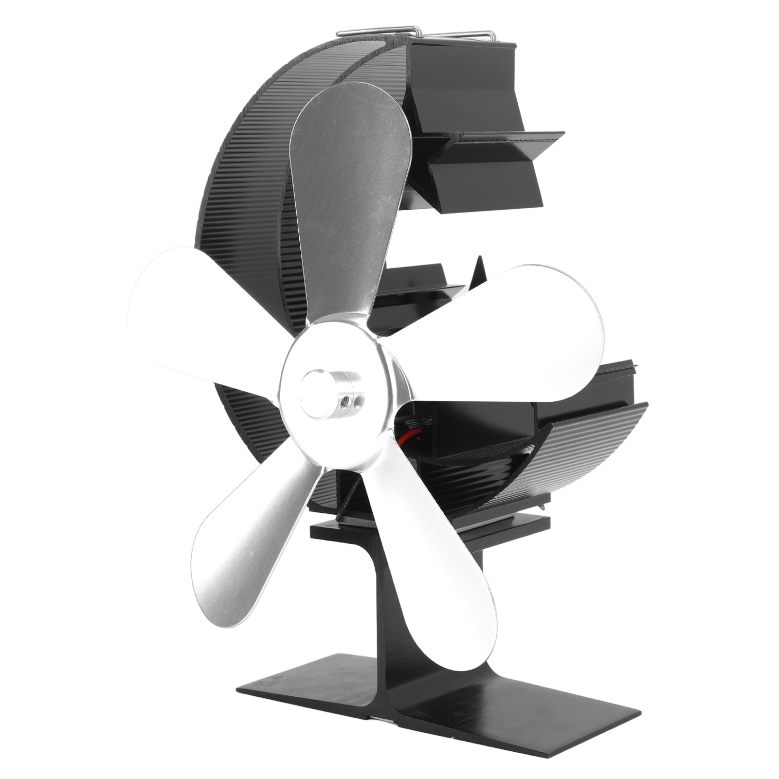 5-blatt-ofenlüfter Aus Aluminiumlegierung Für Schnelle Wärmeableitung, Geeignet Für Kamine Mit Holzscheiten, Silberfarben