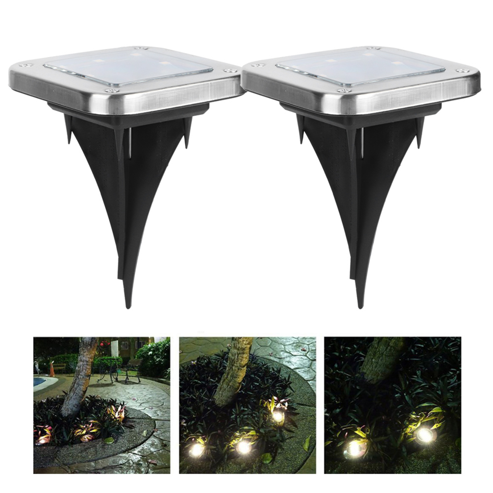 4er-set 8-led-solar-erdleuchten Für Den Außenbereich, Gartenwege Und Gartendekoration
