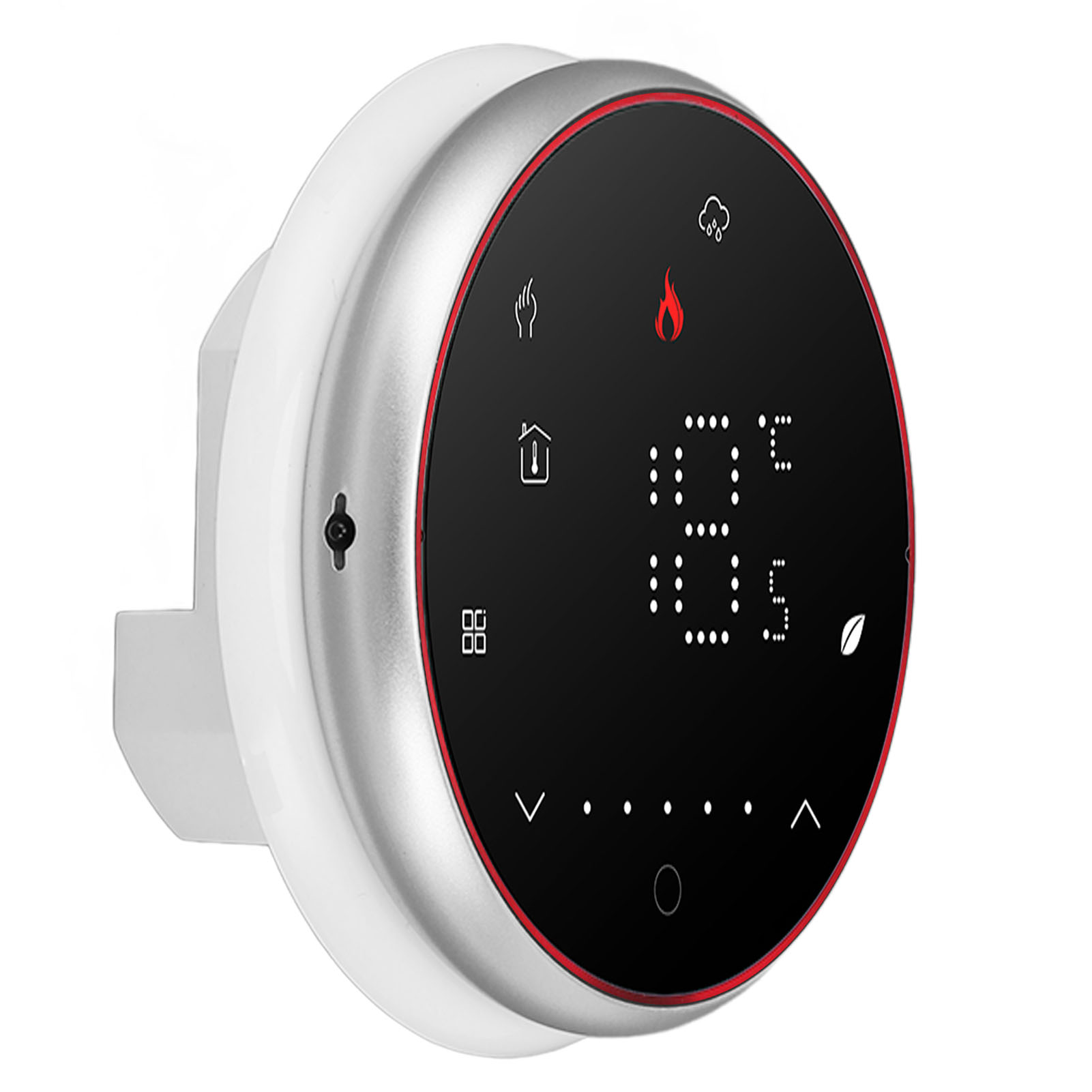 Kabelloser, Programmierbarer Smart-thermostat Für Heizungsanlagen (ac 95–240 V), Runder Sockel, Schwarz