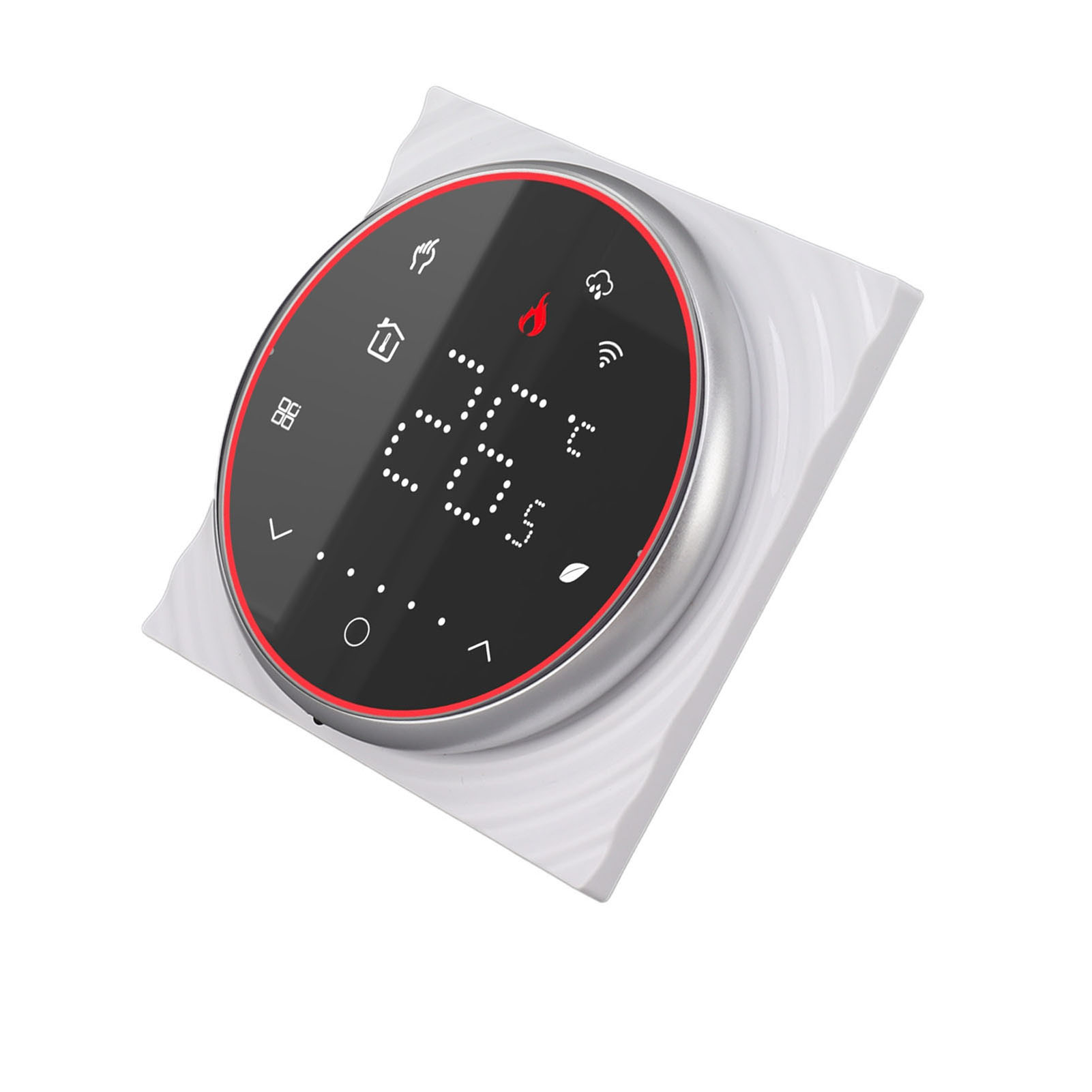 Kabelloser Wlan-smart-thermostat, Programmierbarer Smart-thermostat Für Warmwasserbereitung, Sprachsteuerung Per App, Ac 95–240 V, Quadratischer Sockel, Schwarz