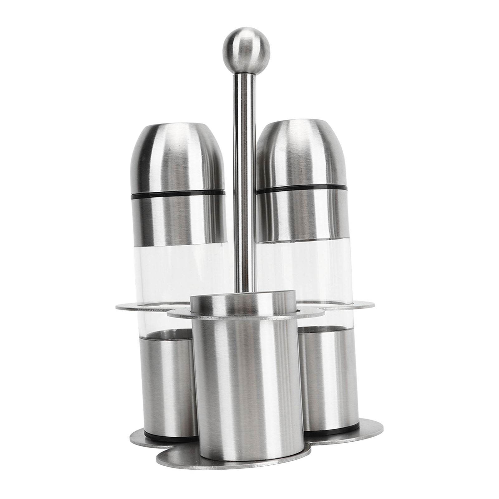 Mehrzweck-gewürzflaschen-set Aus Edelstahl, Lebensmittelecht, Wiederbefüllbar, Rostfrei, Bestehend Aus 2 Gewürzflaschen Und 1 Gewürzbecher.