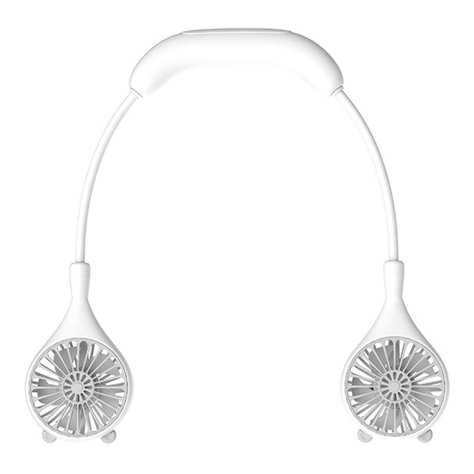 Nackenventilator, Usb-wiederaufladbar, Niedlich, Tragbar, Einziehbar, Universell Verstellbar, Kühlventilator Für Outdoor-sport Und Reisen, Weiß