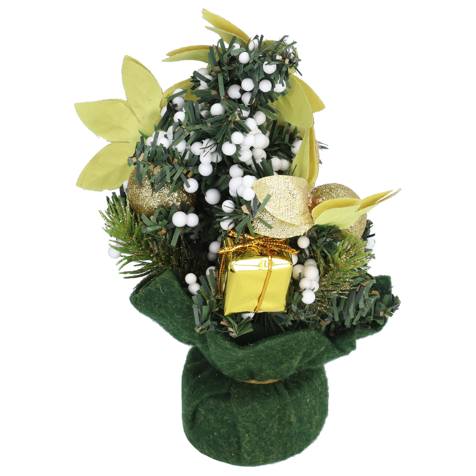 Künstlicher Mini-weihnachtsbaum, Exquisit, Niedlich, Leuchtende Farben, Innovative Tischdekoration, Gold