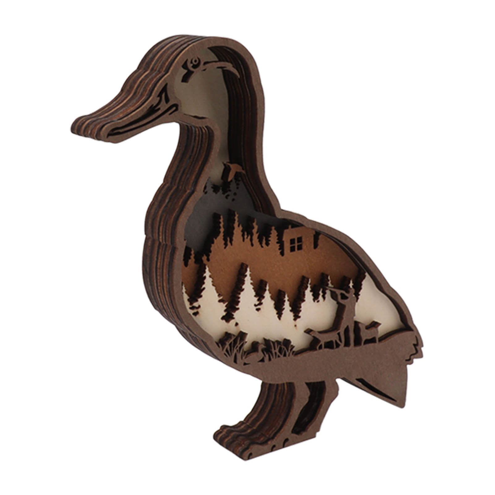 3d-holzschnitzlampe, Holzkunst, Heimdekoration, 3d-geschnitztes Tierornament Aus Holz Mit Led Für Zuhause, Ente
