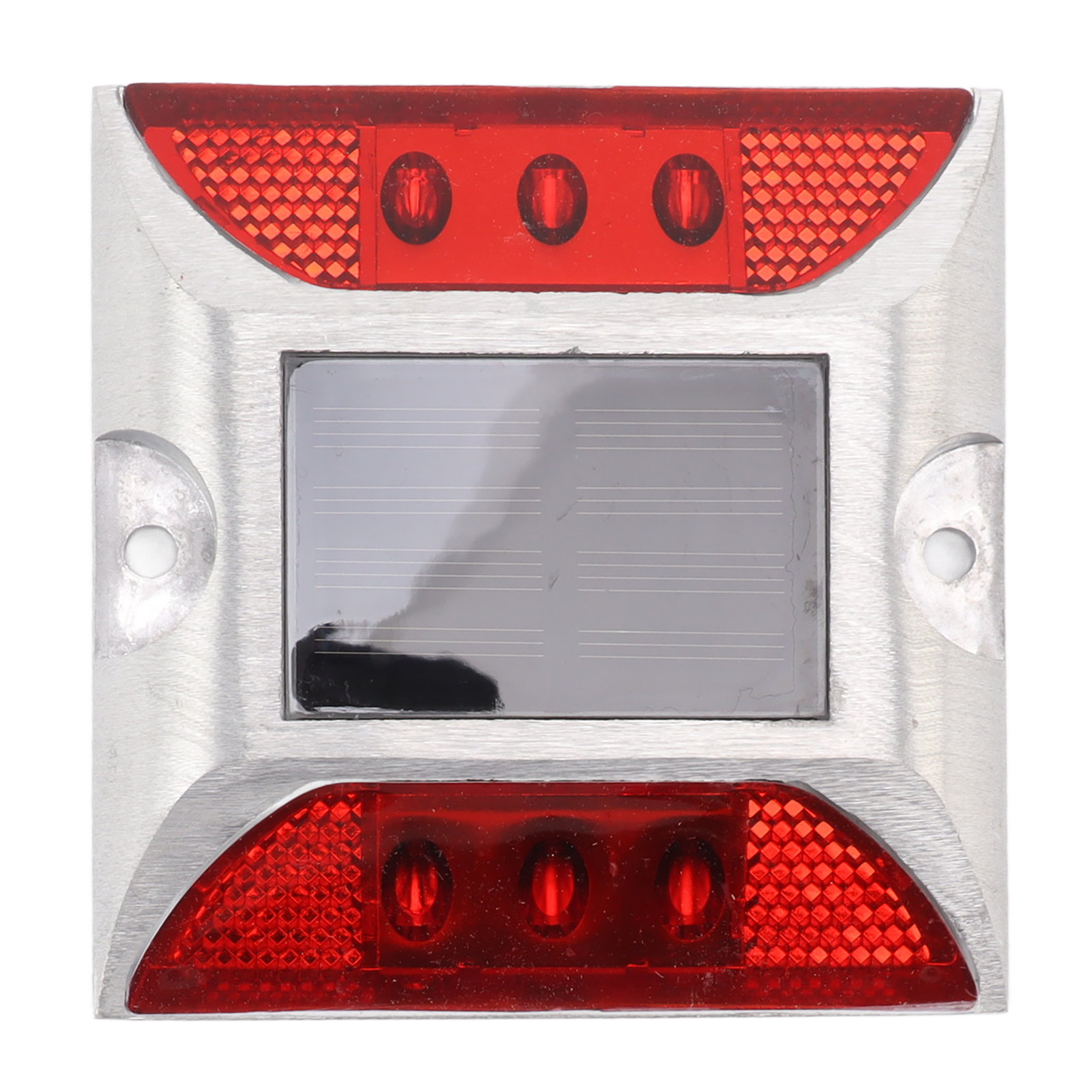 Solar-terrassenleuchte Mit 6 Leds, Solarbetrieben, Für Einfahrten Und Autobahnen, Doppelseitig Reflektierend, Rot