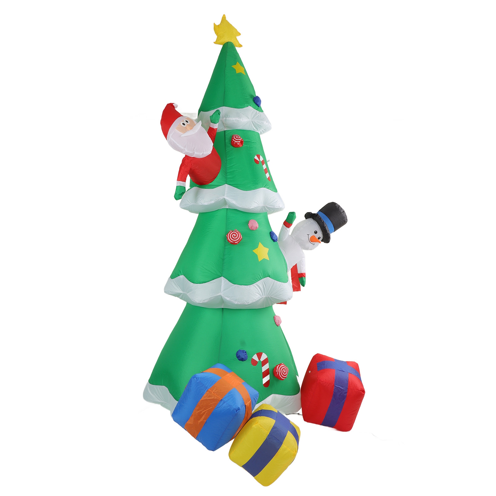 Aufblasbarer Weihnachtsbaum Mit 15 Leds, Inklusive Aufblasbarer Geschenkboxen, Für Drinnen Und Draußen, 100–240 V, Eu-stecker