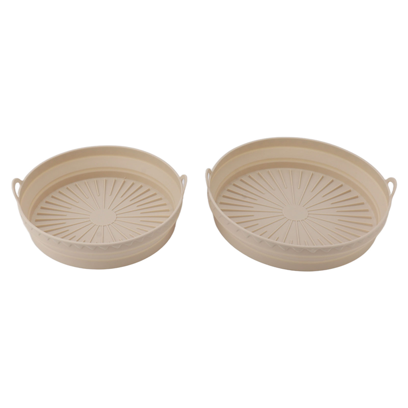 2 Stück Silikon-fritteusen-einsätze, Faltbar, Wiederverwendbar, Beige