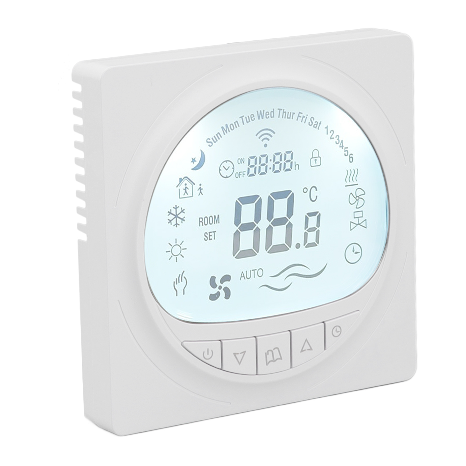 Programmierbarer Thermostat Für Fußbodenheizung Mit Großem Lcd-display, Temperaturregler Für Sanitärinstallationen Mit 485-mhz-kommunikation, 220 V