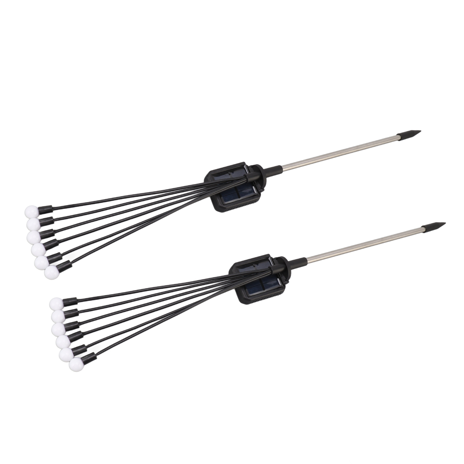 2er-pack Solarbetriebene, Flexible Gartenleuchten, Ip65 Wasserdicht, 6-flammige Solar-gartenlampen Für Den Außenbereich