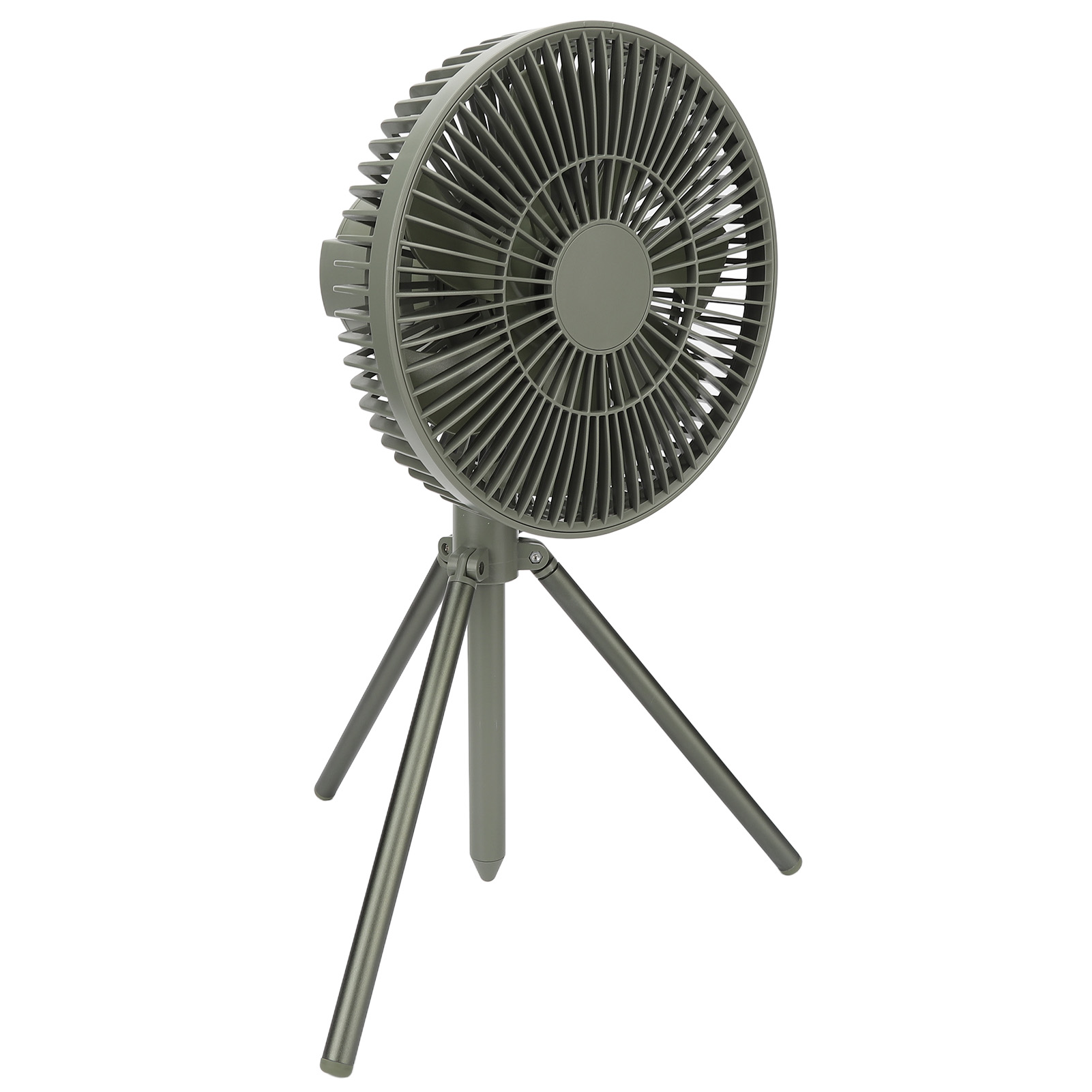 Tragbarer Campingventilator, Usb-wiederaufladbar, Akkubetrieben, Mit Stativ Für Drinnen Und Draußen, Olivgrün