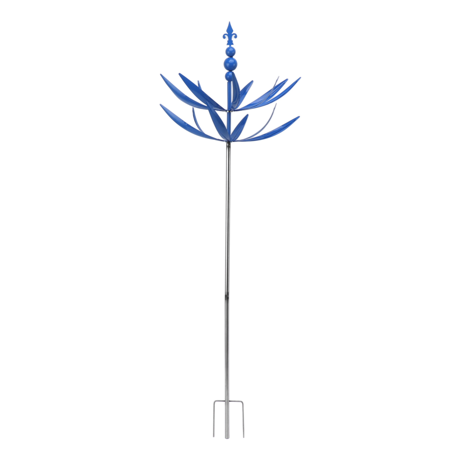 Windspiele Für Den Garten, Eiserne Windmühlenskulpturen, 360-grad-drehung, Für Die Gartendekoration Im Freien, Rasen, Blau