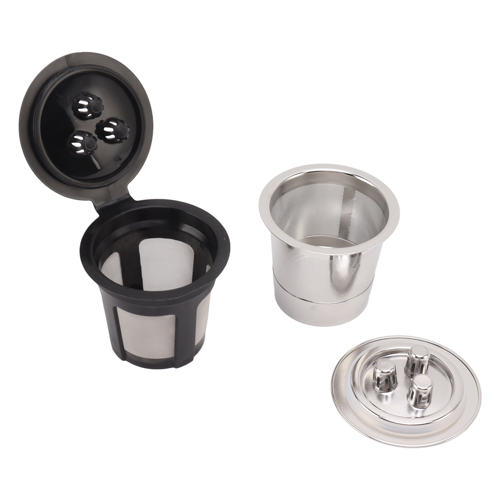 2 Stück Wiederverwendbare Kaffeekapselfilter Mit 3 Löchern, Edelstahl, Nachfüllbar, Für Kaffeetassen
