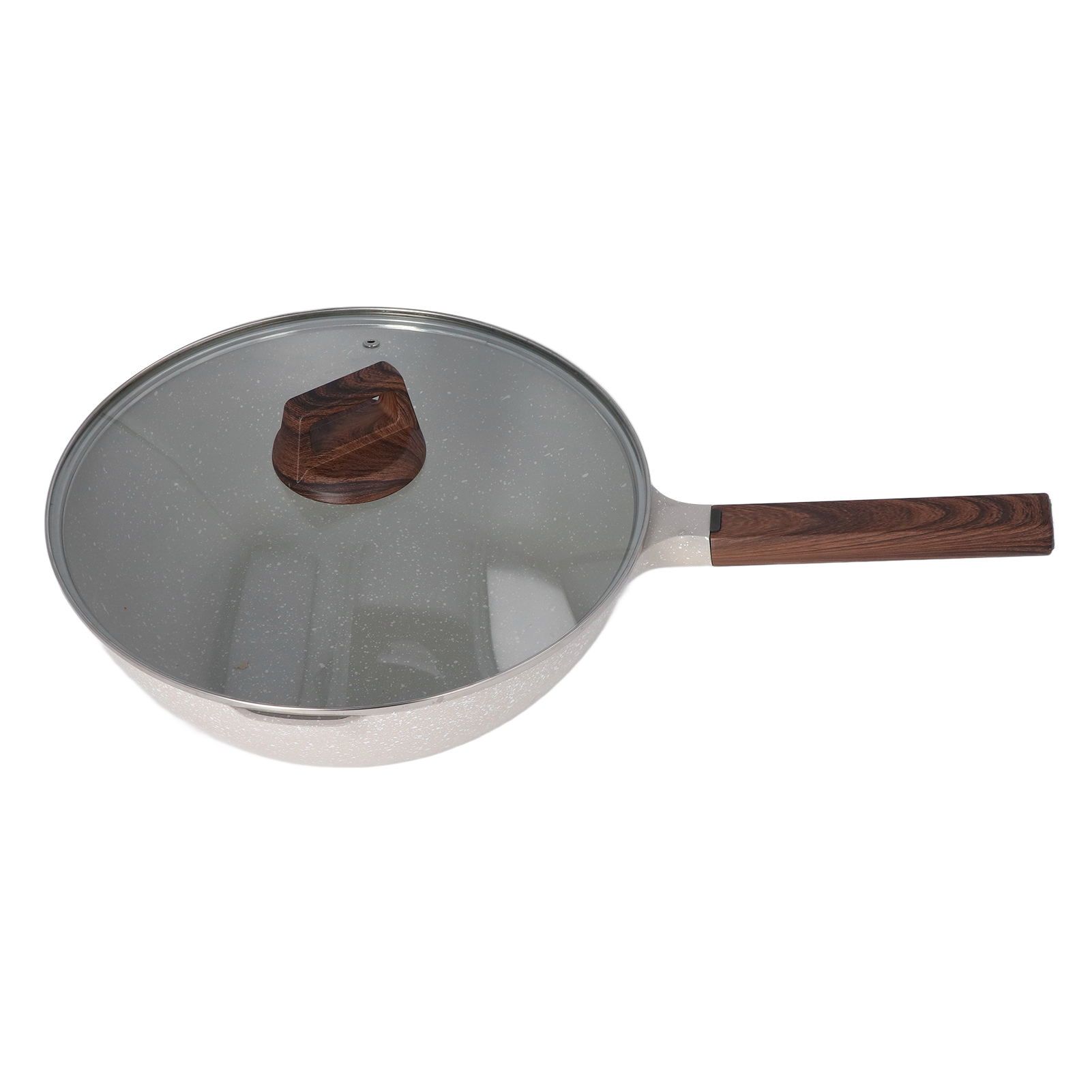 Große Bratpfanne Mit Großem Fassungsvermögen, Gleichmäßiger Hitzeverteilung, Langem Griff, 30 Cm Durchmesser, Haushaltskochtopf Mit Deckel Für Zuhause Und Restaurant