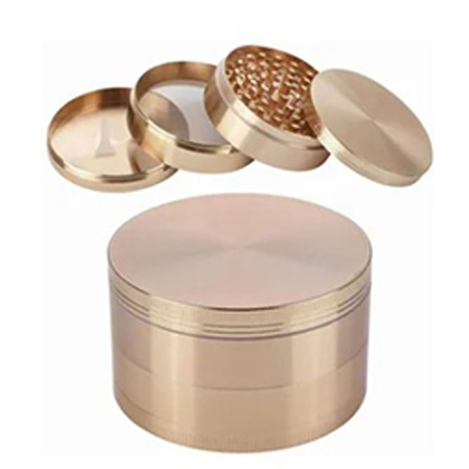 Gewürzmühle Aus Zinklegierung, 63 Mm, 4-lagig, Für Zigarettengewürze, Roségold