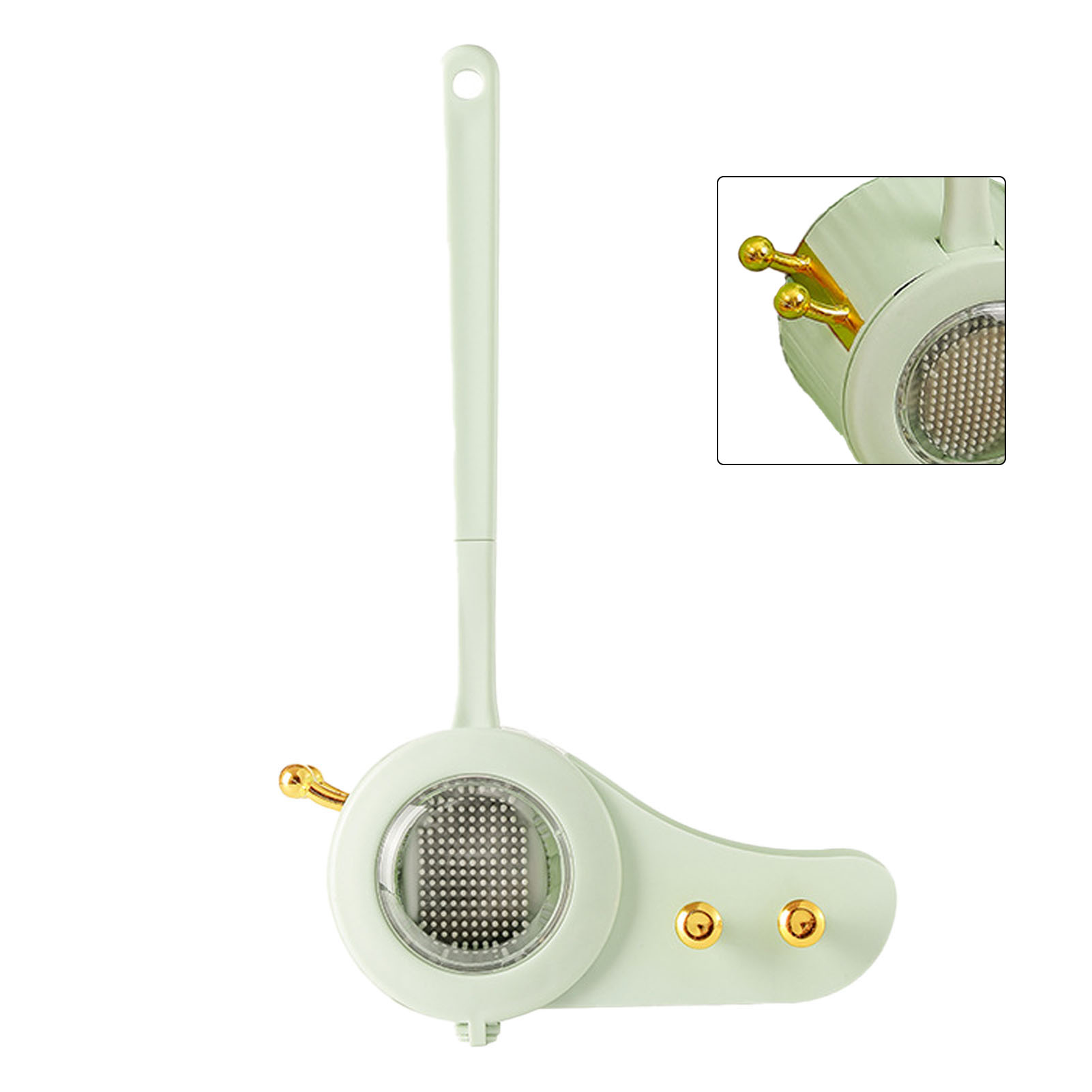 Schneckenförmige Toilettenbürste Aus Kunststoff Mit Langem Griff, Grün