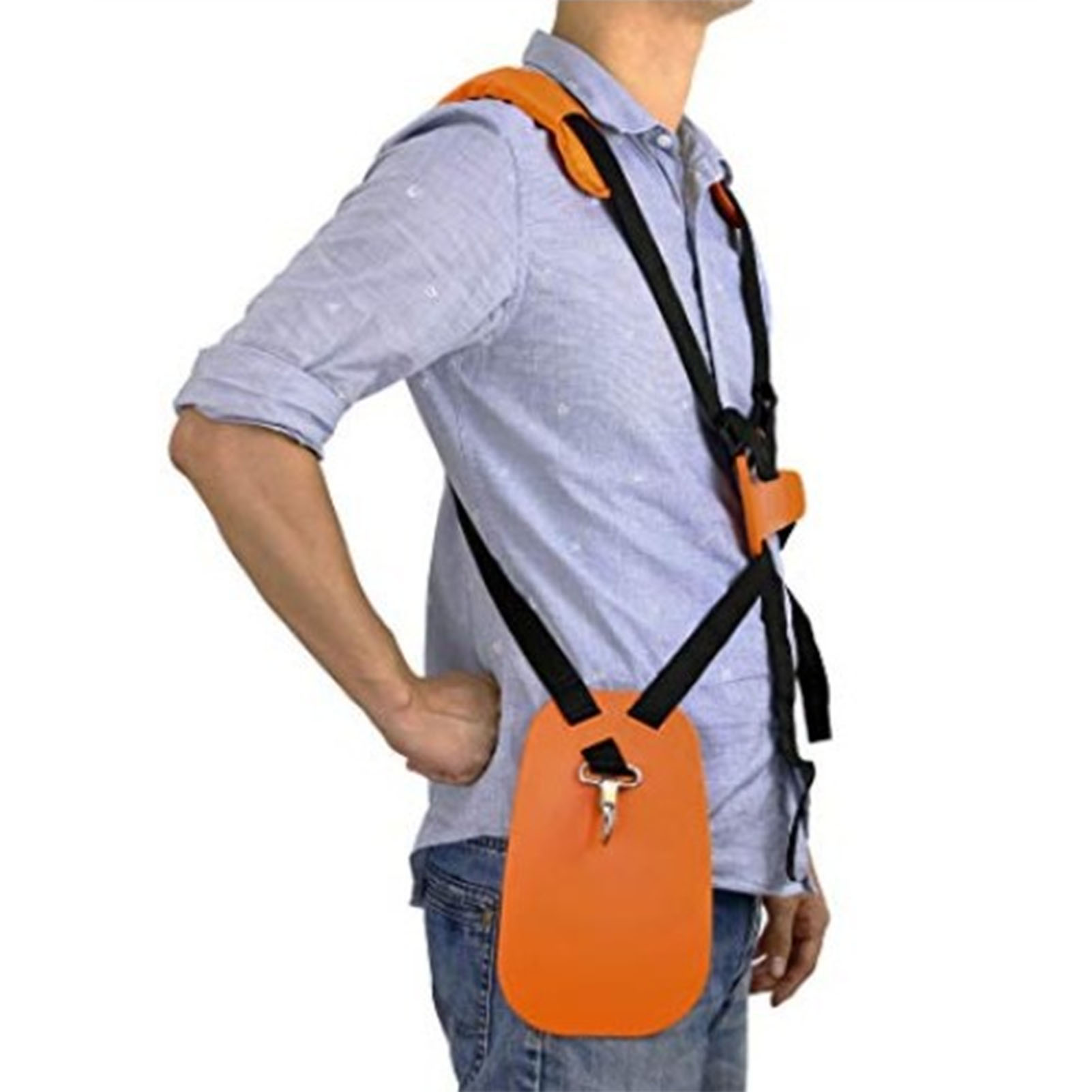 Trimmer-tragegurt Mit Doppeltem Schultergurt, Verstellbare Größe, Metallschnalle, Nylon, Orange