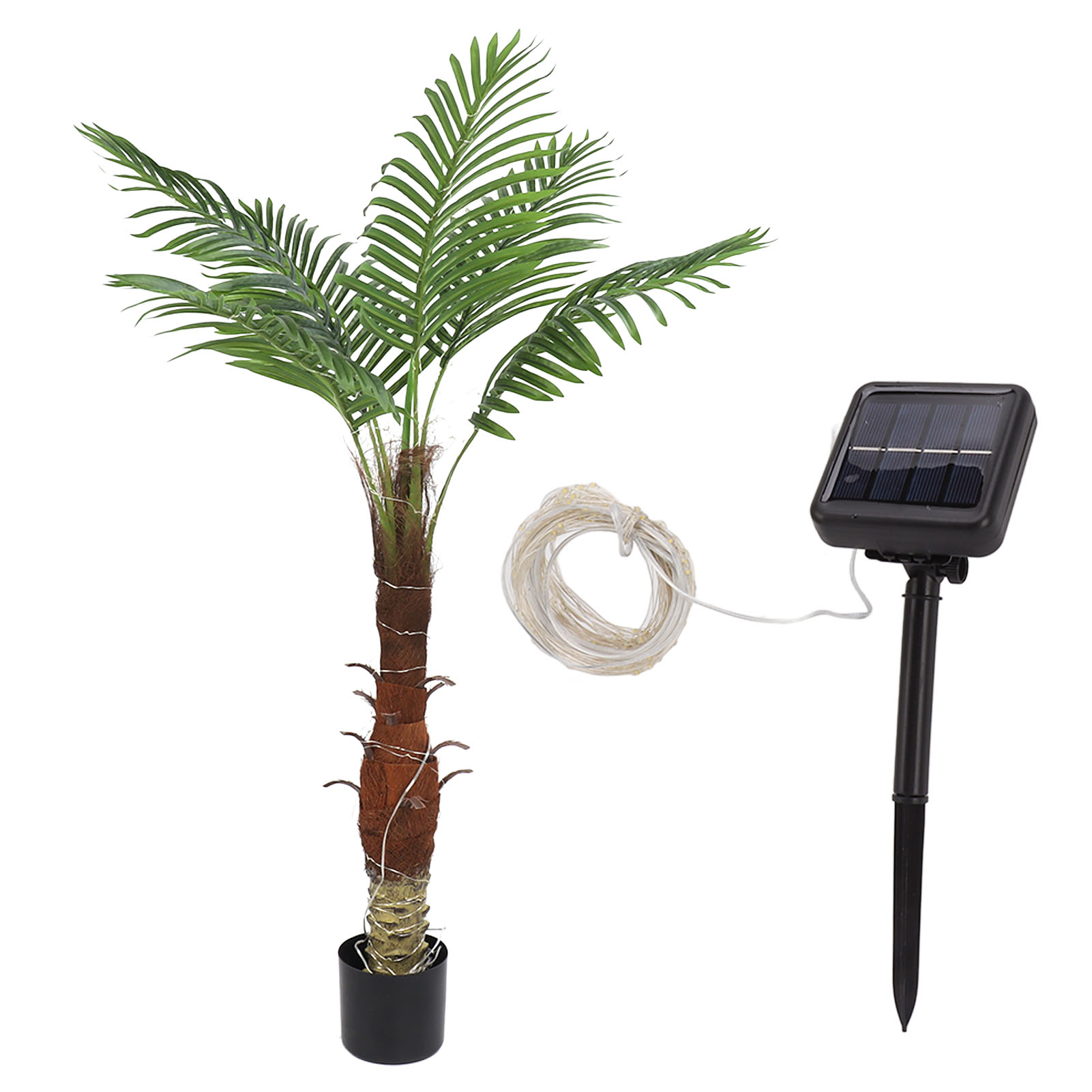 120 Cm Große Kokosnussbaum-lampe Mit 200 Leds, Ip65, Solarbetrieben, Hohe Helligkeit, Ideal Als Dekoration Für Partys Und Terrassen.