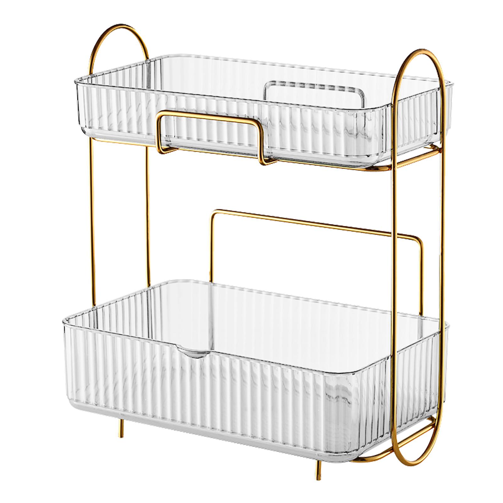 2-stöckiger Badezimmer-organizer Mit Herausnehmbarer Box, Großes Fassungsvermögen, Ablage Für Make-up Und Badezimmer-waschtisch, Transparent