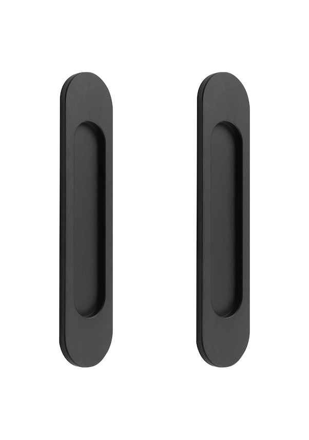 Selbstklebender Türgriff, Kein Bohren Erforderlich, 14,8 Cm, Schwarzes Aluminium, 2er-pack, Für Schiebetüren, Glas Oder Küchentüren