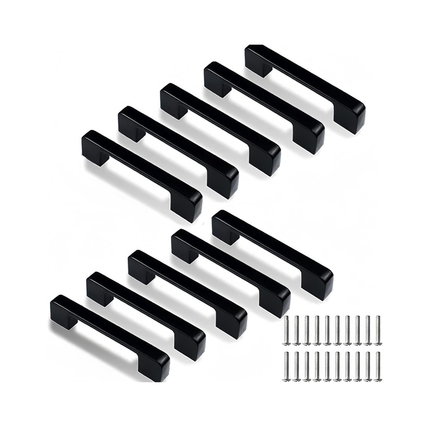10 Stück Mattschwarze Aluminium-möbelgriffe Für Küche, Bad Und Schränke